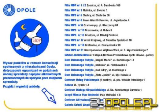 Czy Opole ograniczy nocną sprzedaż alkoholu? Wyraź swoje zdanie. Zostały ostatnie dni