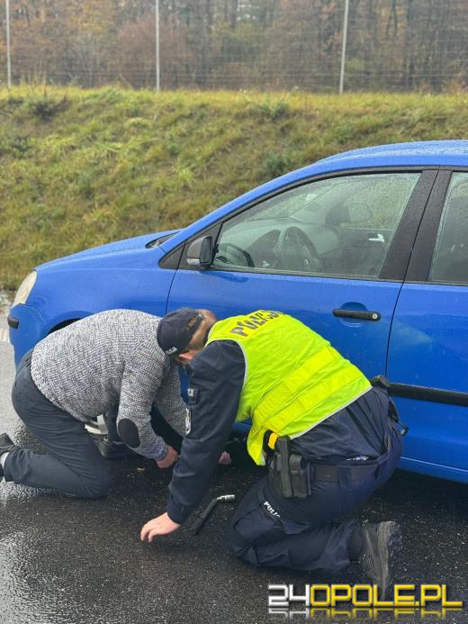 Niecodzienny widok na krajowej "czterdziestce". Policjanci zatrzymali radiowóz i...