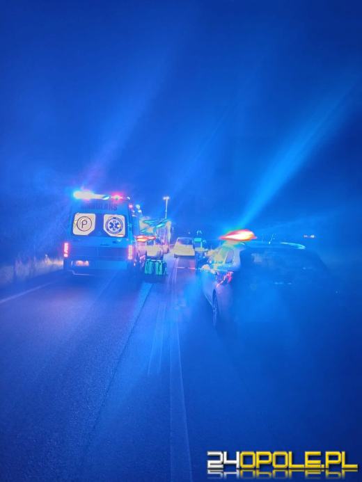 Potrącenie pieszego na drodze Kluczbork-Kuniów. Trasa całkowicie zablokowana