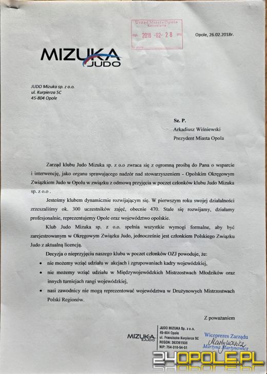 Kto blokuje Wiktora? Poważne zarzuty wobec opolskiego związku judo