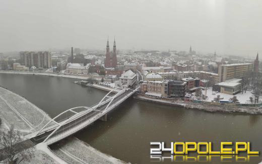 Pierwszy śnieg w Opolu. Białe krajobrazy tylko na chwilę
