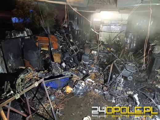 Pożar garażu blaszanego w Dziergowicach