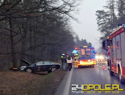 Wypadek w Dąbrowie na DK46. Utrudnienia na drodze