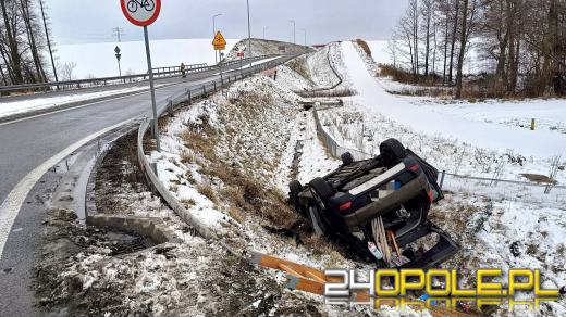 Dachowanie na DK40 w Strzelcach Opolskich 