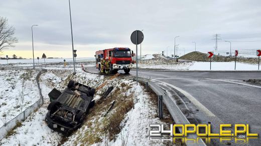 Dachowanie na DK40 w Strzelcach Opolskich 