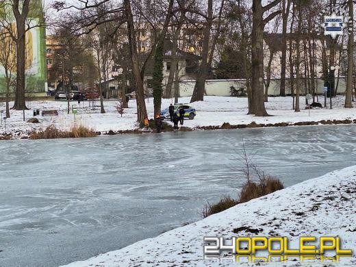 Niebezpieczna zabawa na zamarzniętym stawie - policyjna interwencja w Parku Renardów