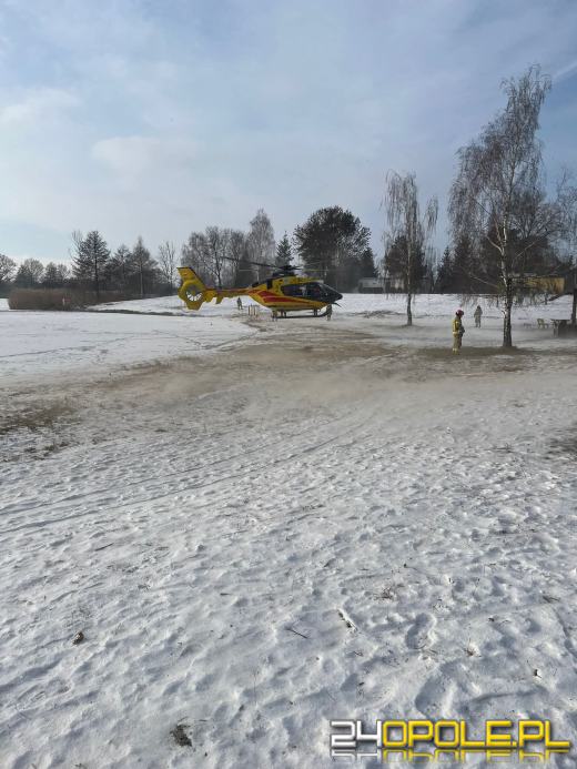 Wypadek łyżwiarza na zamarzniętym jeziorze w Dębowej. Interweniowały służby
