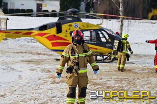 Wypadek łyżwiarza na zamarzniętym jeziorze w Dębowej. Interweniowały służby