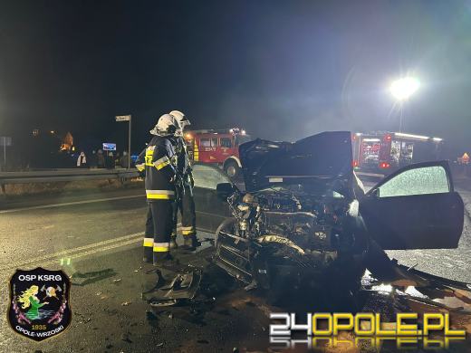 Wypadek na obwodnicy Opola. Zderzenie czterech aut, pięć osób rannych