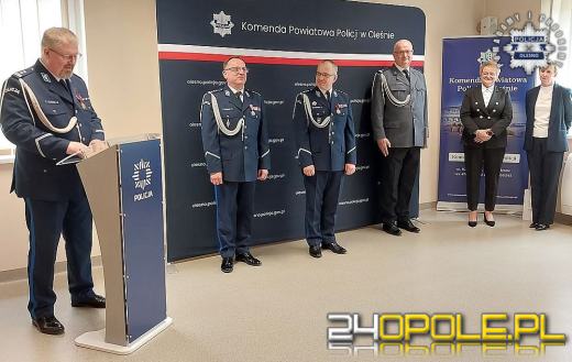Zmiany kadrowe w Komendzie Powiatowej Policji w Oleśnie