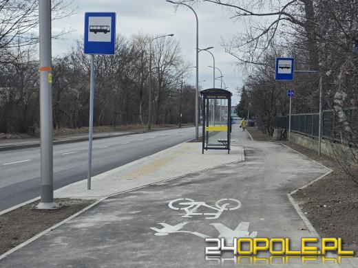 Nowa droga pieszo-rowerowa i przystanek przy Rataja