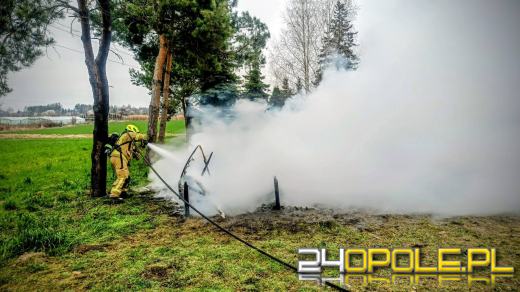 Pożar przyczepy kempingowej w Praszce