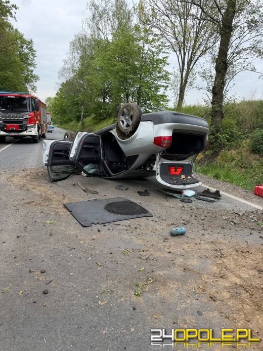 Zderzenie czterech aut pod Głubczycami. Sześć osób trafiło do szpitala