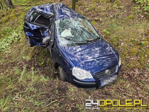 Samochód wypadł z drogi między Jełową a Dąbrówką Łubniańską