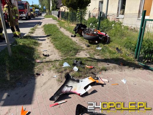 Wypadek z udziałem motocyklisty na ulicy Oświęcimskiej w Opolu