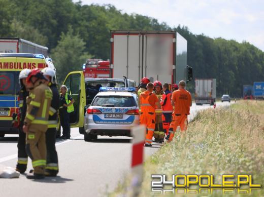 Zderzenie ciężarówki z busem na A4. Dwie osoby poszkodowane