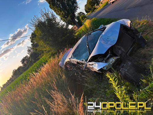 Prawie 2 promile za kierownicą. Jazdę zakończył w przydrożnym rowie