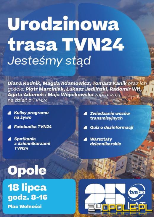 TVN24 świętuje 25-lecie w Opolu. Gwiazdy stacji spotkają się z mieszkańcami