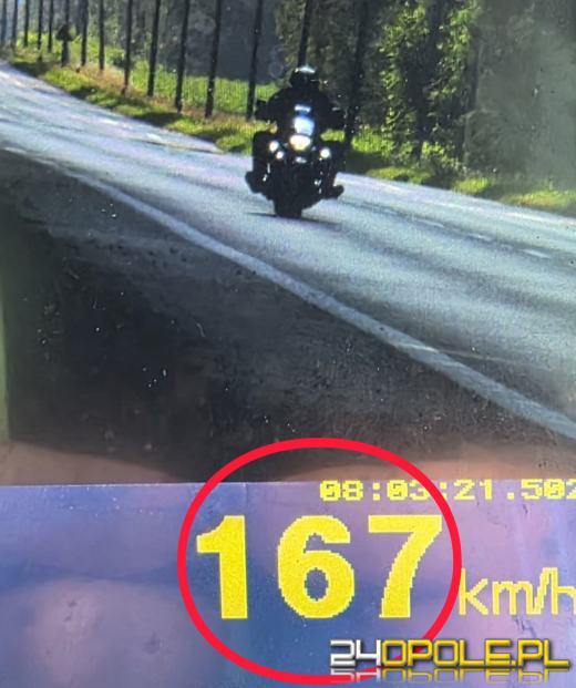 Motocyklista pędził 167 km/h - stracił prawo jazdy i otrzymał wysoki mandat