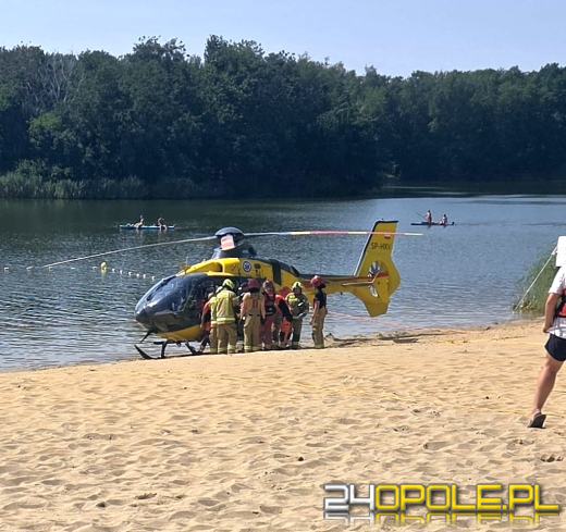 Akcja ratunkowa nad Jeziorem Średnim. 84-latek trafił do szpitala