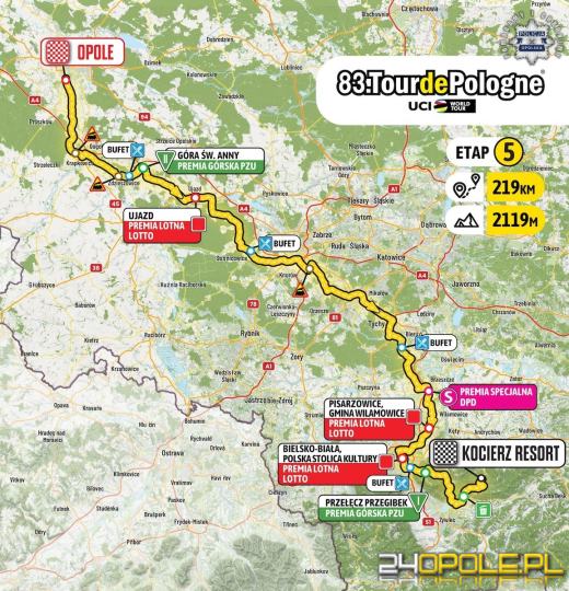 Tour de Pologne przejedzie przez Opolszczyznę. Mapa utrudnień na trasie V etapu