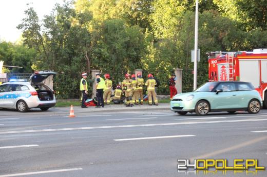 Upadek motocykla. Pasażerka została zabrana do szpitala