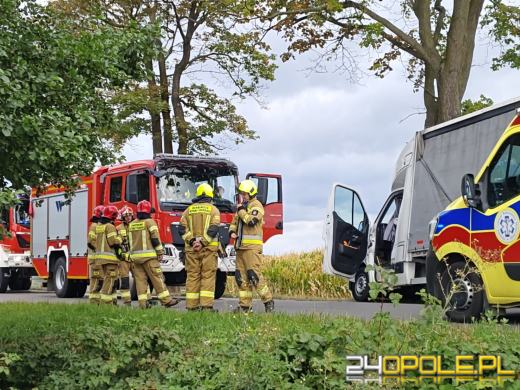 Samochód uderzył w drzewo. Droga do Turawy zamknięta