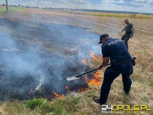 Zakaz prowadzenia, nietrzeźwy kierowca i pożar. Interwencje policjantów w rejonie Turawy