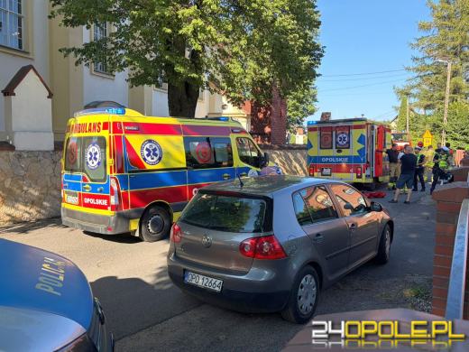 Zderzenie jednośladów w Dąbiu. Dwie osoby trafiły do szpitala
