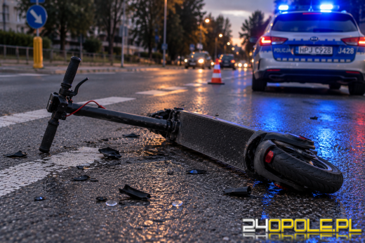 15-latek na hulajnodze zderzył się z rowerzystką. Kobieta trafiła do szpitala