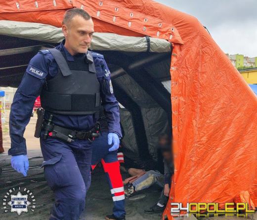 Atak nożownika, wybuch i zakładnicy. Czarny scenariusz w Brzegu