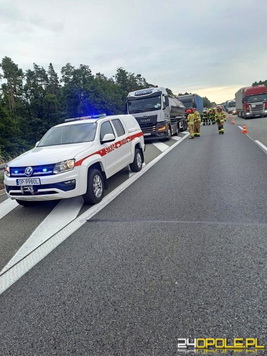 Kolizja dwóch ciężarówek na A4. Zablokowany prawy pas w kierunku Wrocławia