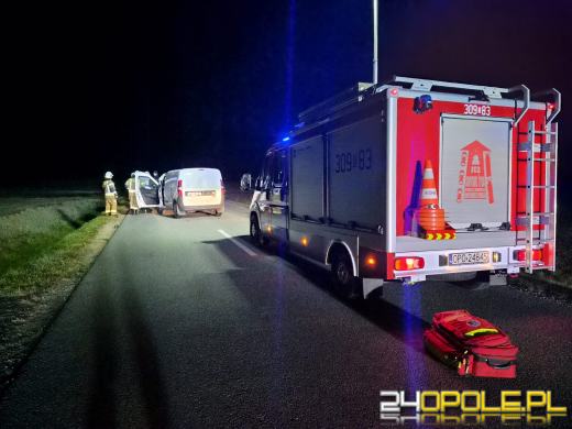 Zderzenie dwóch samochodów na DW463. Jedna osoba trafiła do szpitala