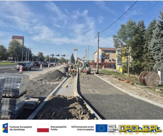 Na ulicy Wrocławskiej powstaje nowy prawoskręt. Prace obejmują także drogę rowerową