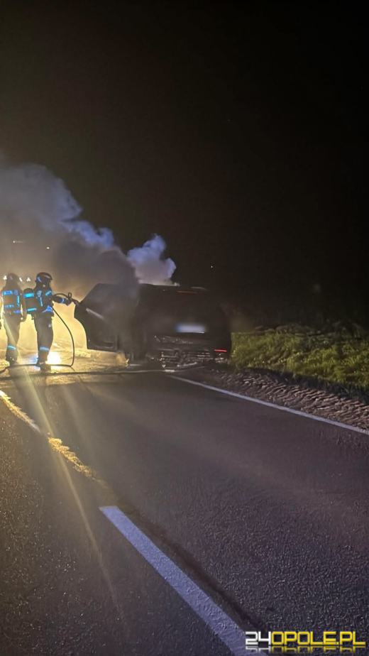 Pożar samochodu na DK38. Droga była całkowicie zablokowana