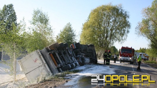 Wypadek cieżarówki na ul. Zbożowej w Opolu