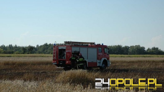 Pożar zboża niedaleko Brzegu