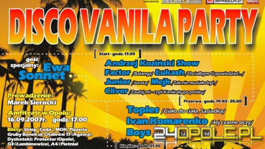 W niedzielę Disco Vanila Party /konkurs/