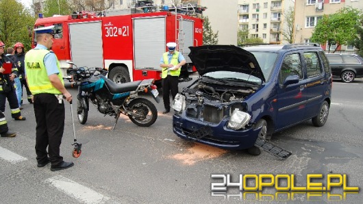 Motocyklista ranny w wypadku