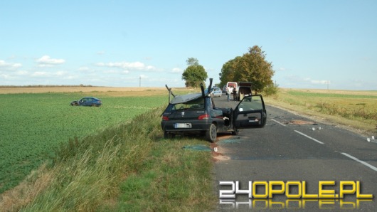 Czołowe zderzenie w powiecie strzeleckim