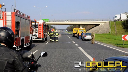 Kolizja czterech pojazdów na autostradzie A4