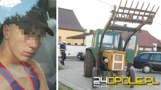 18-latek bez prawa jazdy szalał traktorem