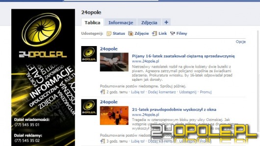 Coraz więcej fanów 24opole.pl na Facebooku