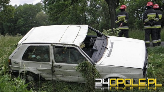 Kierowca golfa z promilami wylądował w rowie