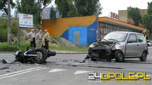 Kierowca fiata wjechał w motocyklistę