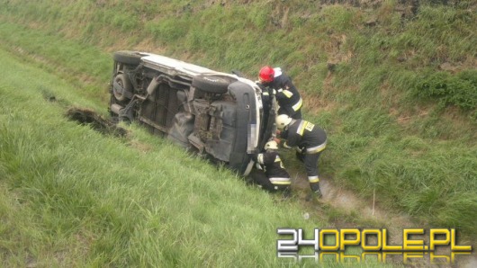 Samochód dostawczy wypadł z drogi 