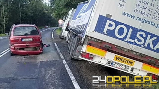 Ciężarówka z piwem wylądowała w rowie