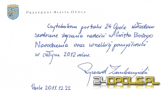 Prezydent Opola składa życzenia czytelnikom 