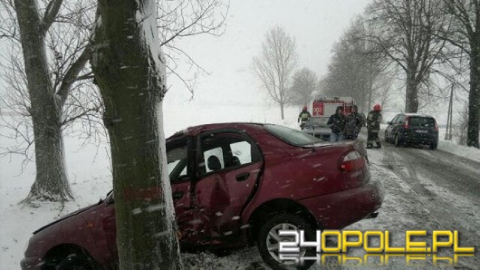 Wypadek w Górkach - samochód uderzył w drzewo
