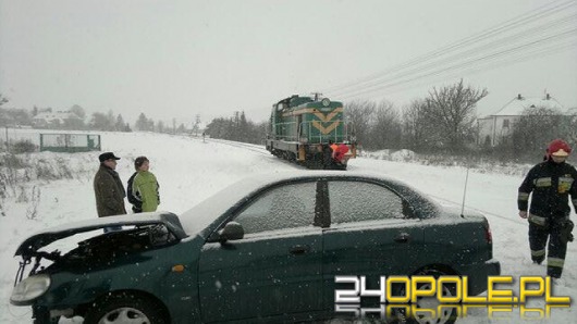 Samochód wjechał pod lokomotywę